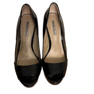 Charles David open toe black heel size 7